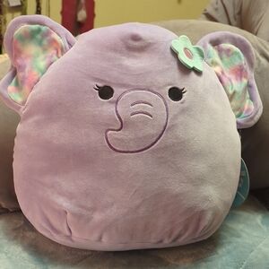 Squishmallows Lavender Elephant Plush with Tie-Dye Ears,Name Anjali